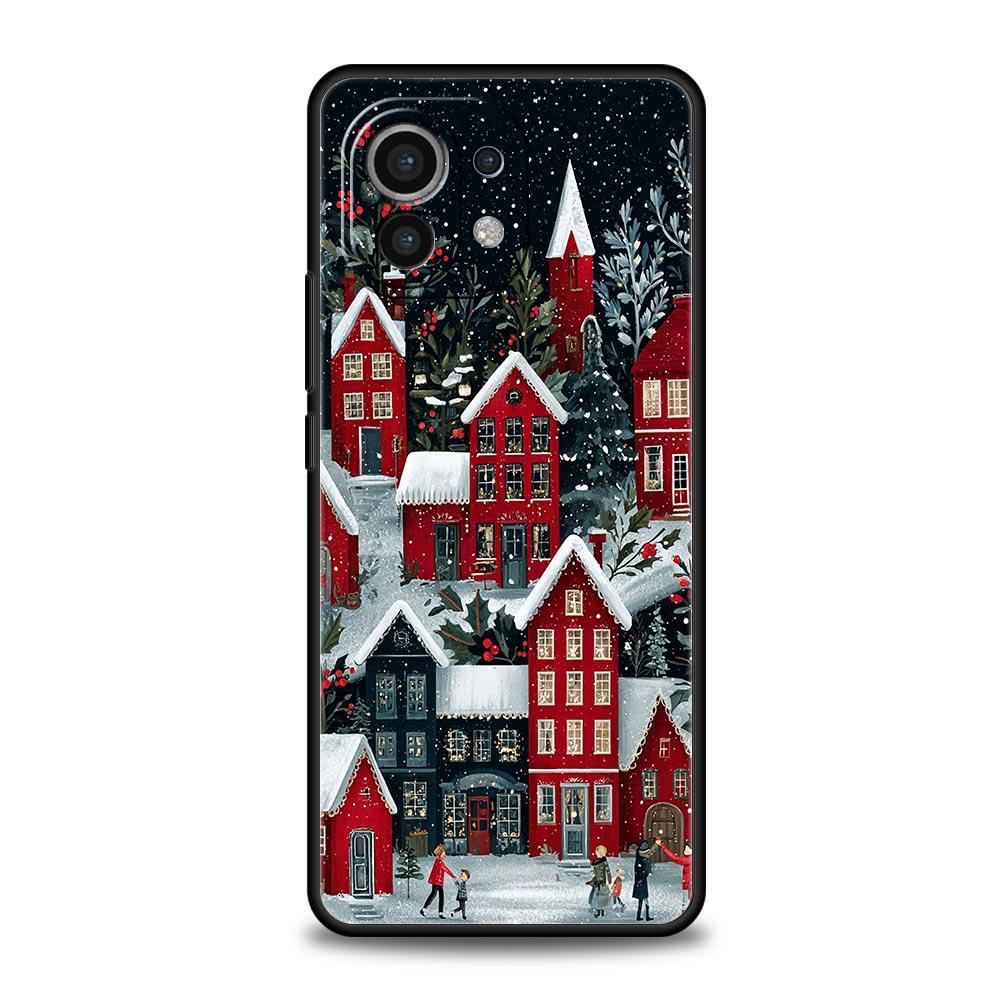 Мультяшный рождественский чехол для телефона Xiaomi 17 14 15 13 14T 13T 12T 11T Pro 12 11 Lite Poco X7 X5 X3 NFC F7 F6 Мягкая крышка