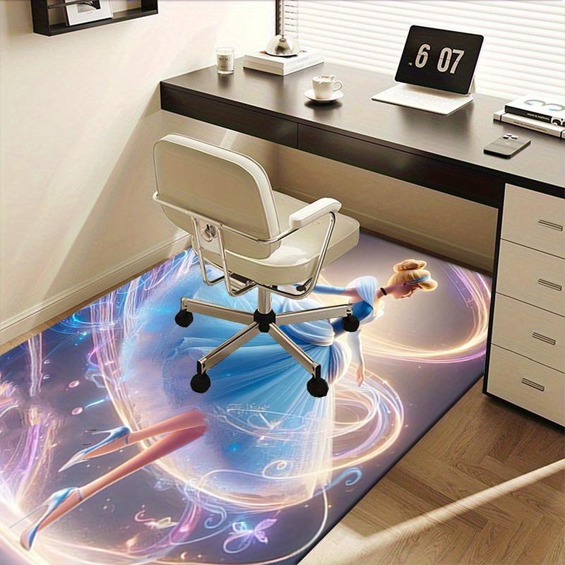 1pcOffice Carpet, Under Chair Rug, Gift for Home Decor, Elegant Princess Design with Sparkling Lights and Flowing Skirt