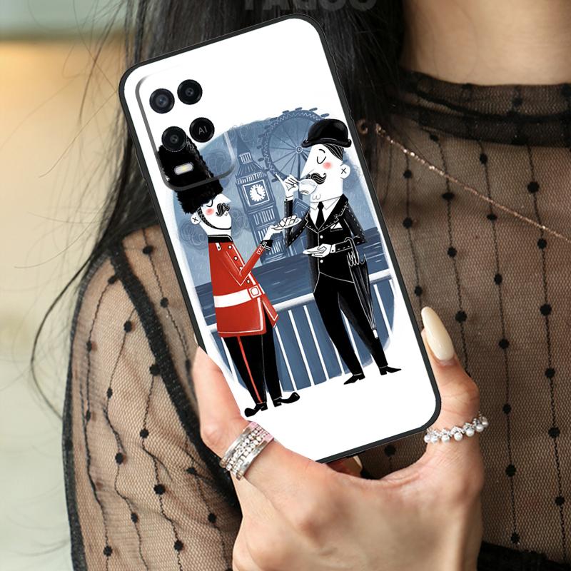 London Red Bus Big Ben Case For Oppo A78 A98 A18 A38 A58 A60 A80 A40 A96 A76 A16 A94 A74 A54 A15 A17 A57 A77 A5 Pro