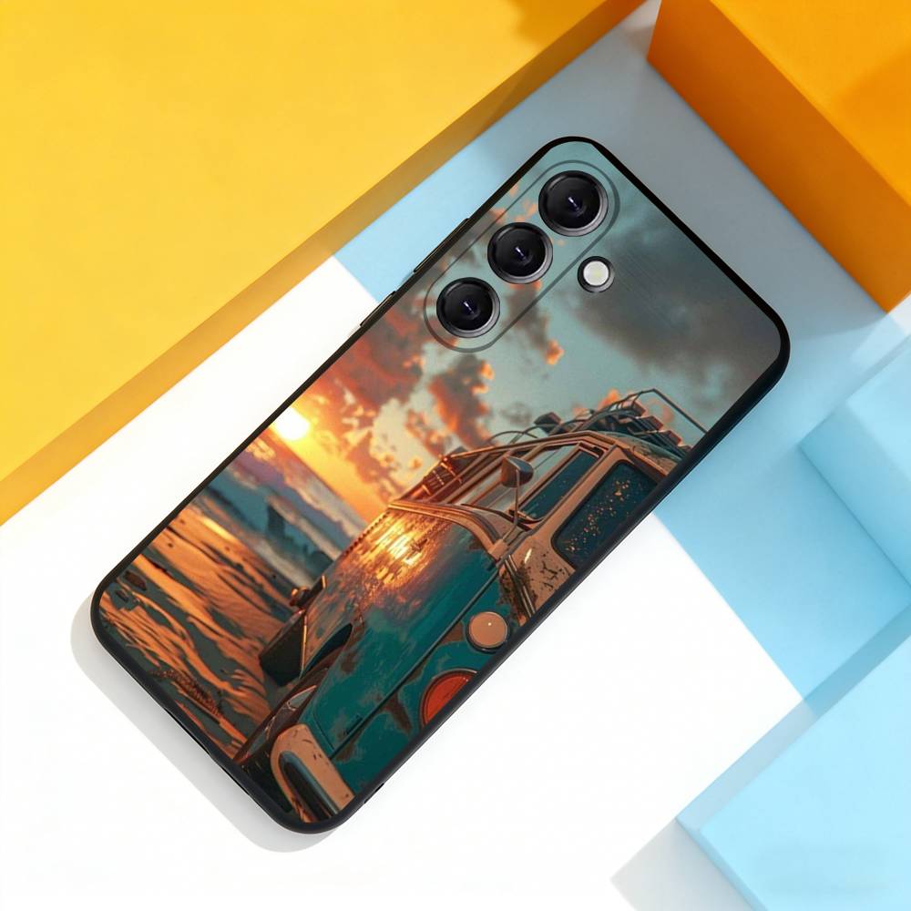 Combi Van Surfs Cool Phone Case For Samsung Galaxy A 73,72,51,53,52,71,22,5G,Note,J7,8,9 Soft Precise Hole Black Cover