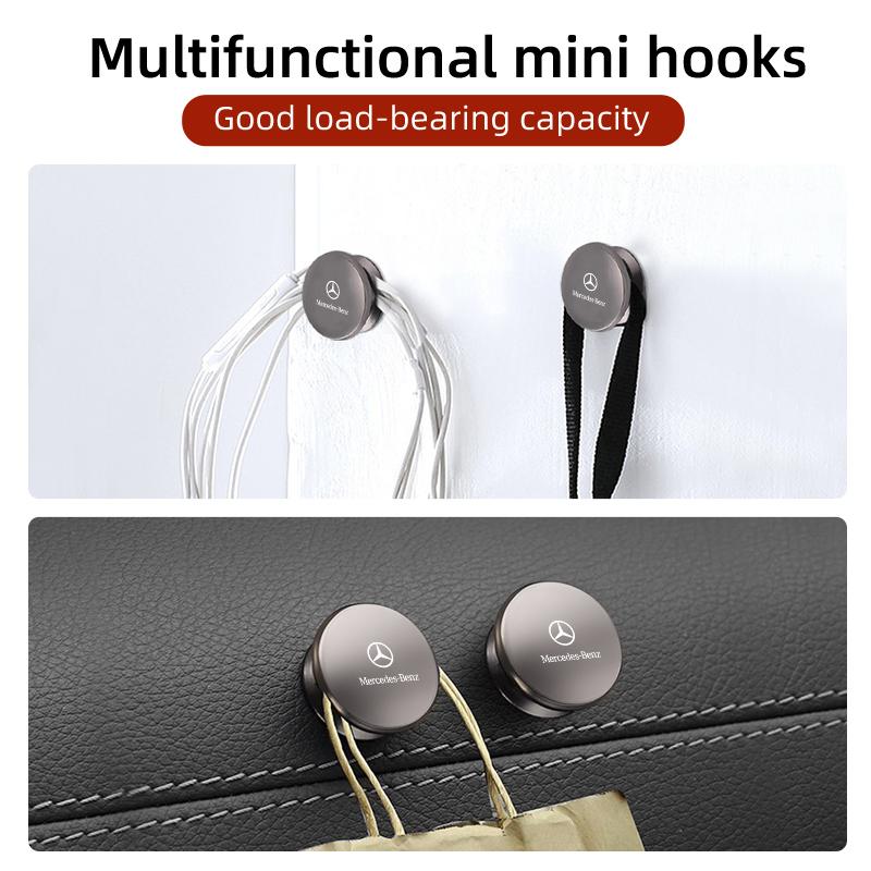 Car Mini Storage Hook Hidden Circular Fastener Keychain Clip For Mercedes Benz AMG A C E S G Class W201 W210 W108 W204 W205 W203 QI1