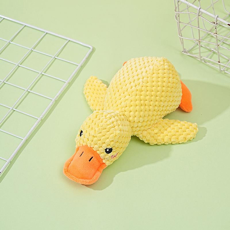 Мультяшная плюшевая игрушка для сна, милая мягкая игрушка в виде утки, прочная, устойчивая к укусам, пищащая, чистящая зубы для домашних животных, жевательная игрушка, товары для животных