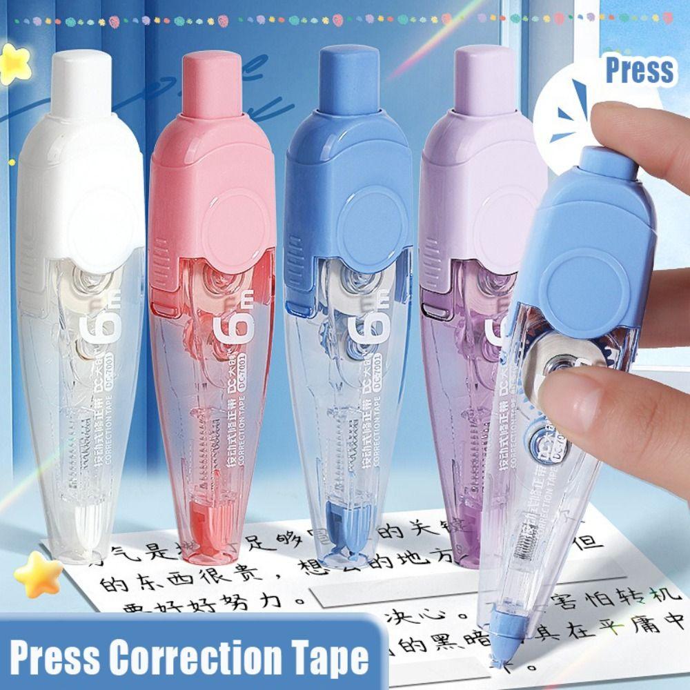 Silent Correction Tape Replaceable Core Press Type Student Alteration Tape 6M Large Capacity Correction Stationery
