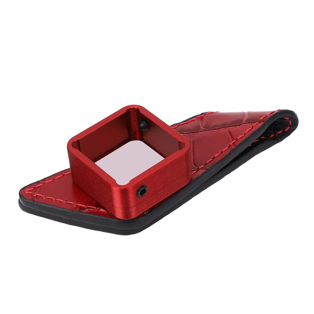 Billiard Chalk Holder Clip Magnetic Portable Single Section Pool Cue Chalk Case with Belt Clip for Pool Hall Red