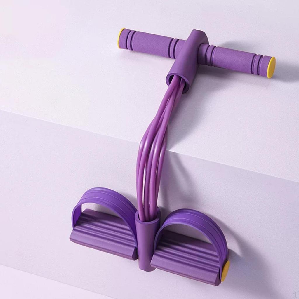 Elastic Pedal Puller Resistance Band Ankle Full Body Workout Tension Rope 6 Tube Pull