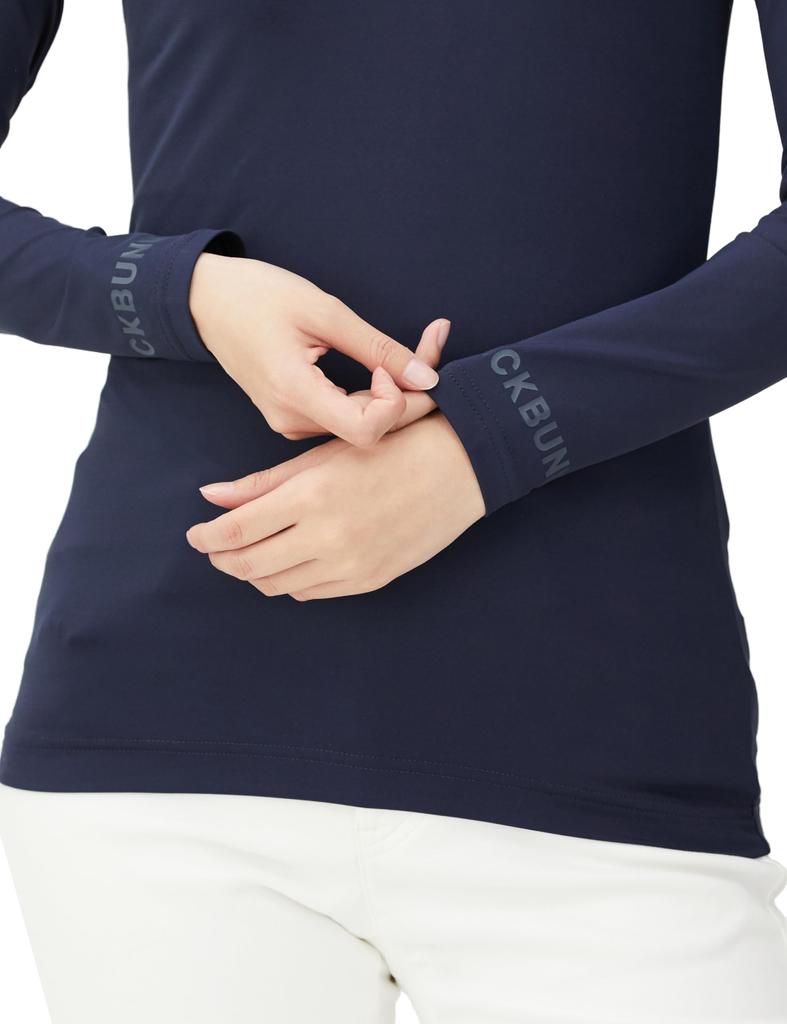 Jack Bunny Twincot UV Long Sleeve Mock Neck High Size 120 Women's Shirt, Neck, Navy, (Size Small), 263-4166334