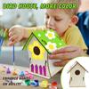 Wooden Home Decoration DIY Hand Painted Crafts  Bird House Set 30ML