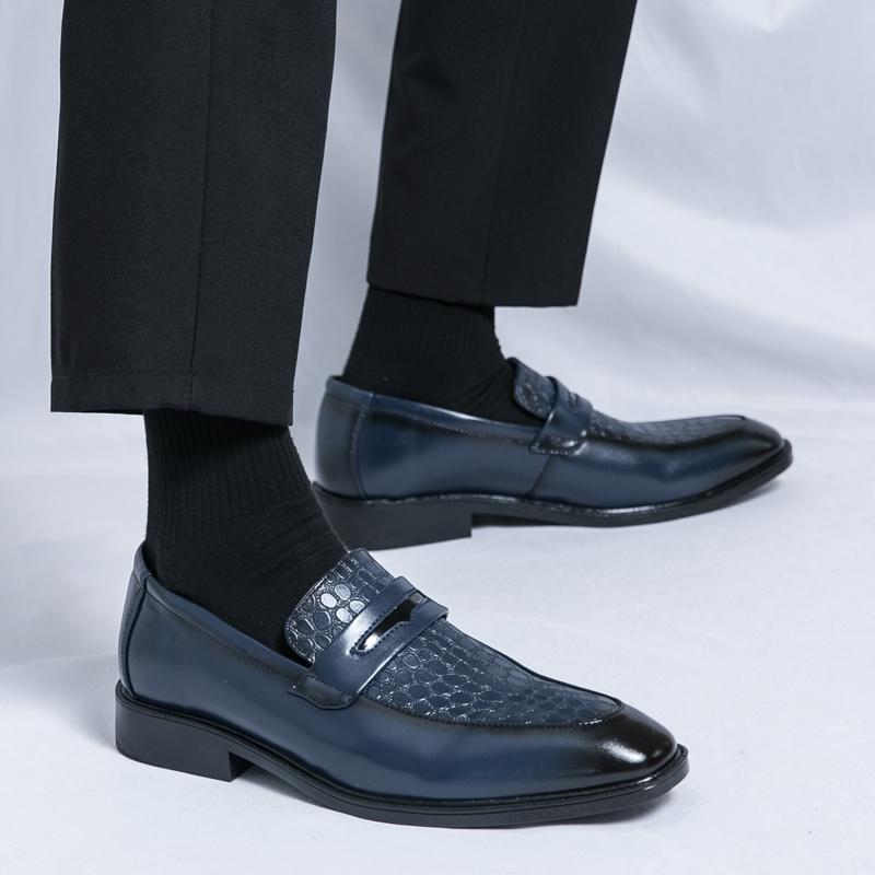 Men Loafers Black Office Shoes Formal Business Blue Wedding Dress Prom Blazers Tuxedo Party Shoes Large Size