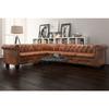 VidaXL Chesterfield Corner Sofa 6 Seater Faux Leather Brown 243618
