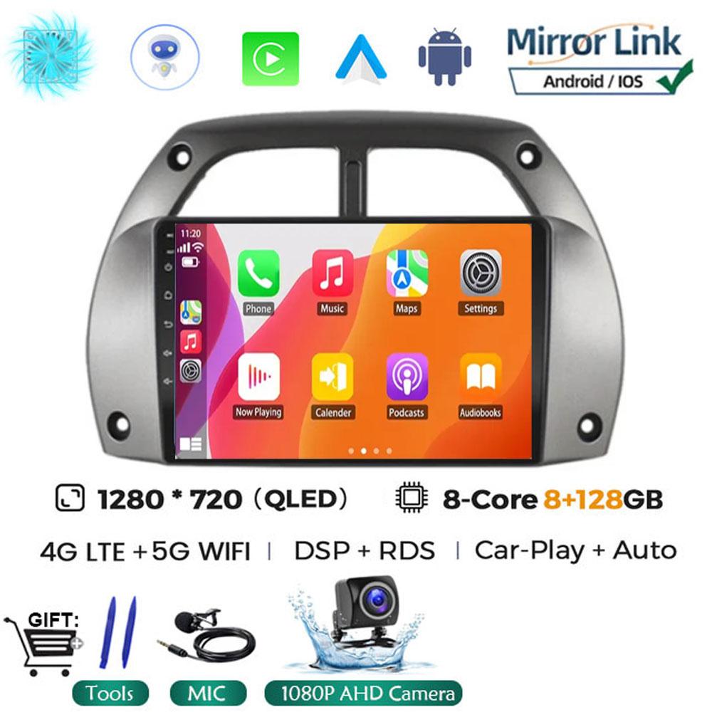 Android 14 Car Radio For Toyota RAV4 Rav 4 2001 - 2006 Multimedia Player Carplay QLED Touch Screen Auto Stereo 4G WIFI