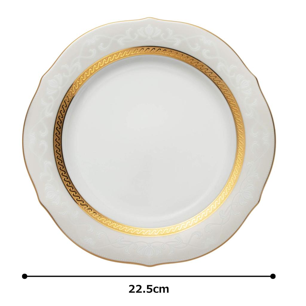 Тарелка Noritake Accent 23 см, хэмпширское золото, 2 шт., тонкий фарфор (Парный набор) Р91310/4335