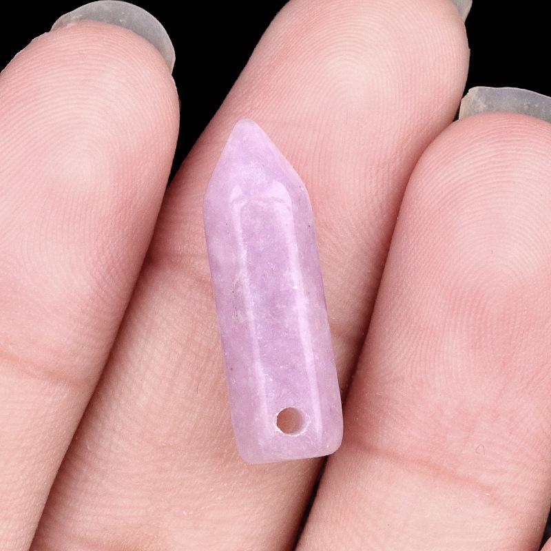 Natural Agate Stone Bullet Head 6×21mm Horizontal Hole Mini Hexagonal Pillar for DIY Handmade Jewelry