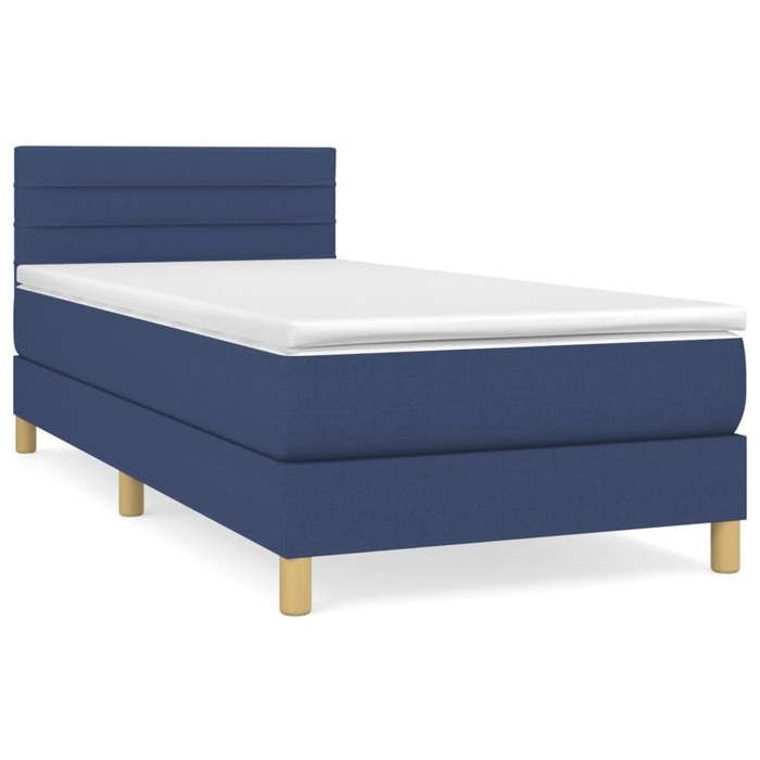 Maison Exclusive - Sommier à lattes de lit avec matelas Bleu 80x200 cm Tissu