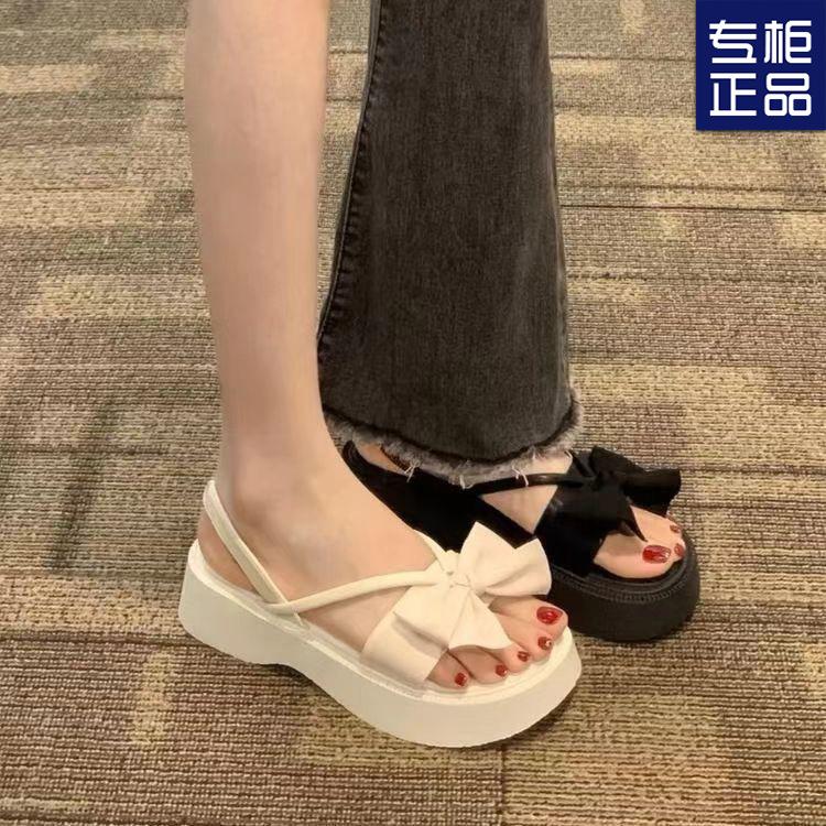 Босоножки на платформе женская верхняя одежда лук 2024 новое лето римская хрень чувство фея ветер слово ремень женская обувь