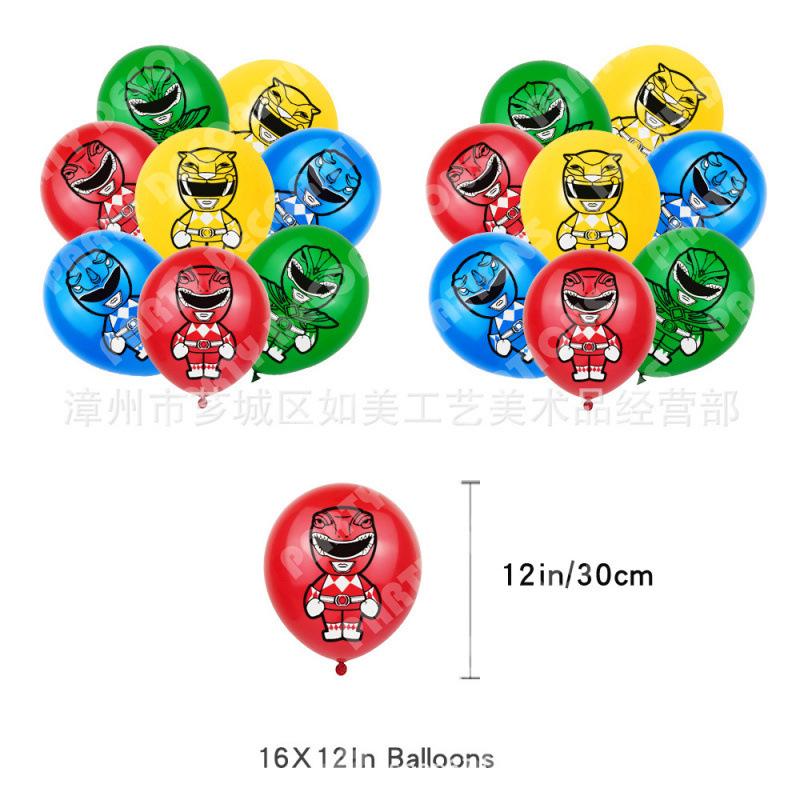 Mighty Morphin Power Rangers Birthday Party Decoration Kit with Banner Bunting Balloons, Kids Theme Party Supplies