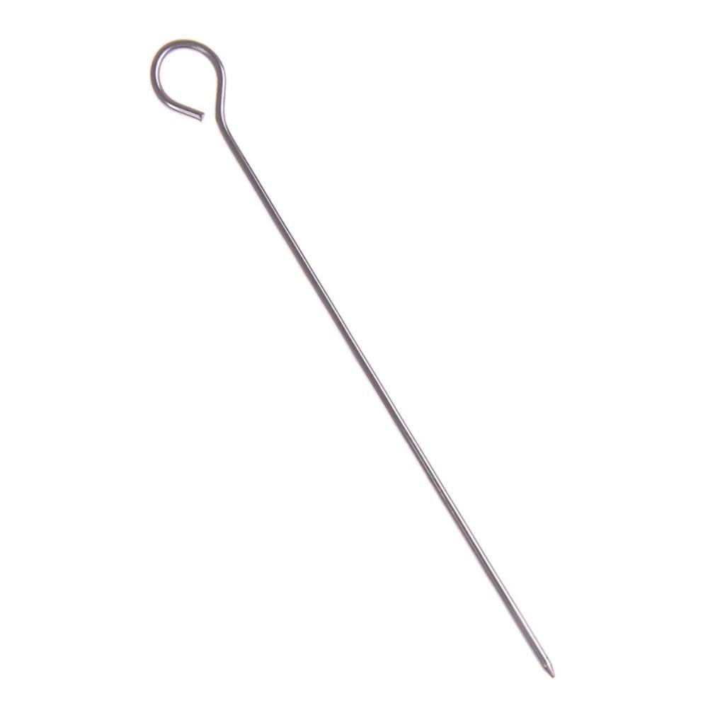 20pcs Reusable Stainless Steel Barbecue Skewer Ringed BBQ Skewers Durable Roast Goose Needle  Picnic