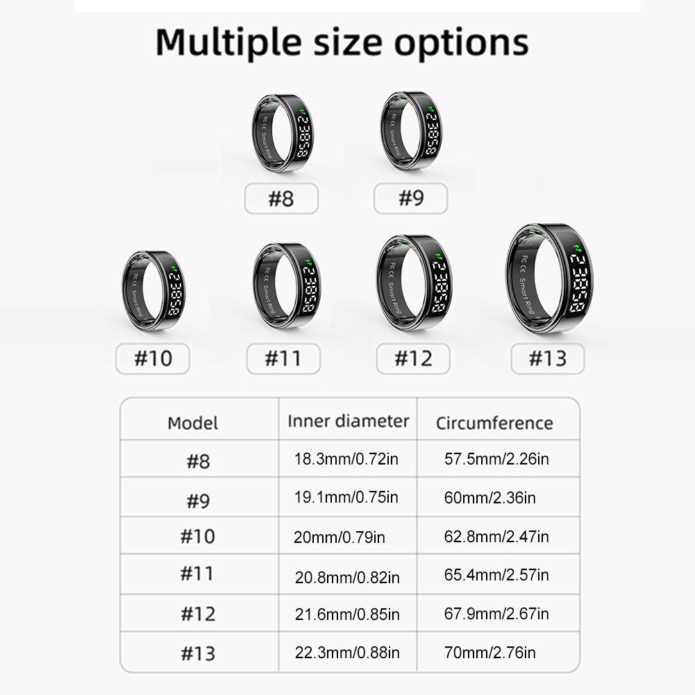 R11 Smart Ring with Display Screen and Touch Health Manager Wireless Charging Fitness & Sleep Monitor Smartring for Men Women