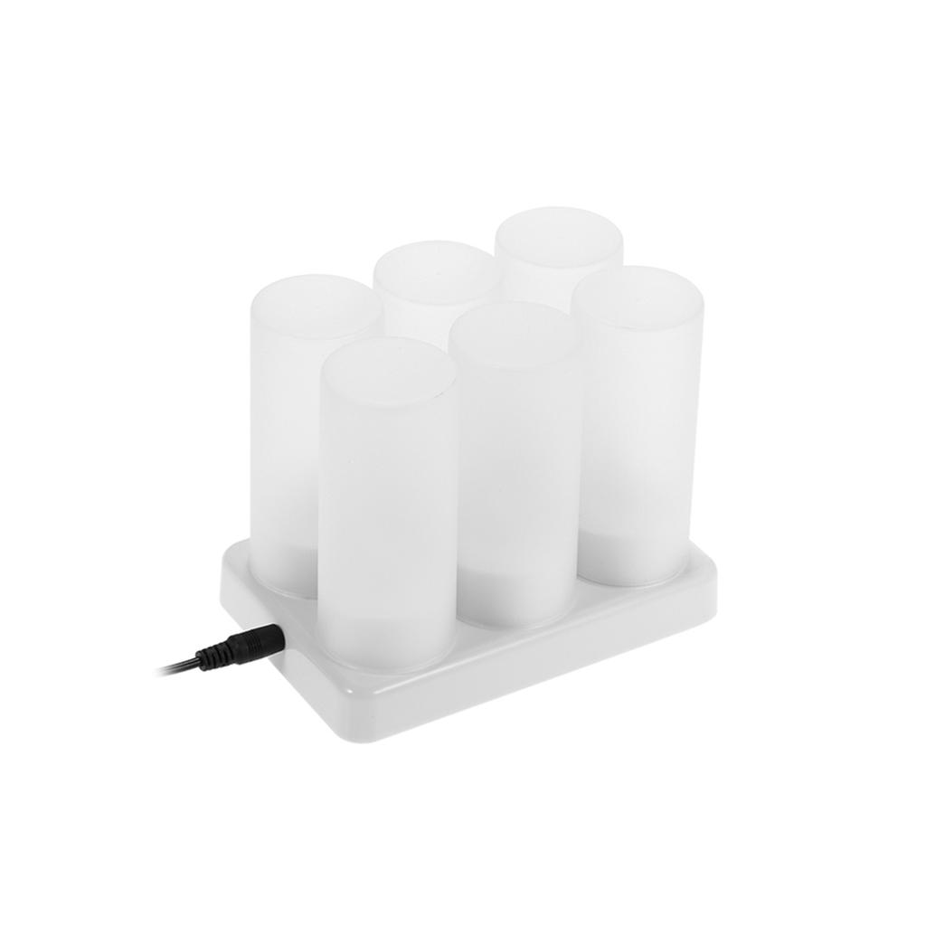 Colourful LED Candle Light Rechargeable Simulation Flameless Tea Candle Lights With Frosted Cup for