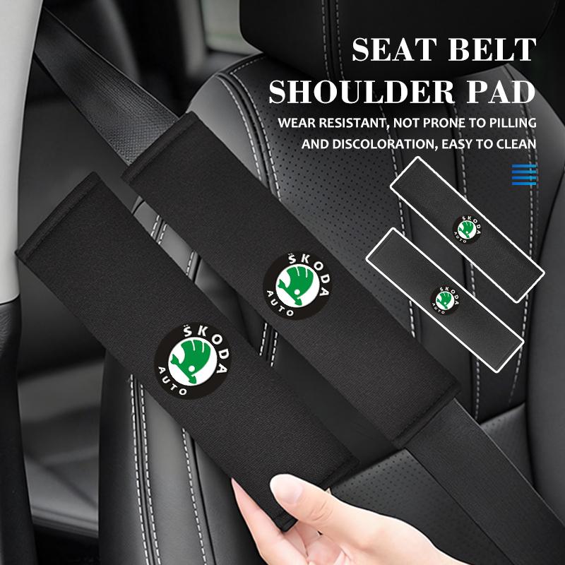 Car Styling Seat Belt Cover Comfortable Seatbelt Shoulder Strap Protector Pads For Skoda Octavia Superb RAPID FABIA KAMIQ KAROQ