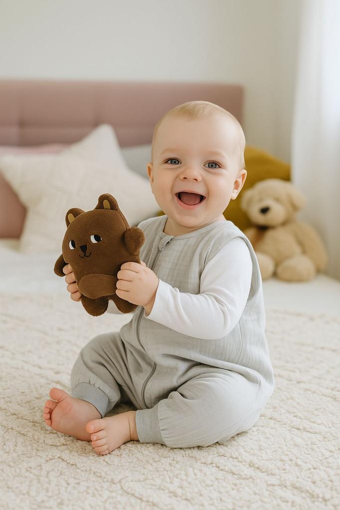 Muslin sleeping bag for children with legs L 9-24 months summer TOG 1.0 - gray