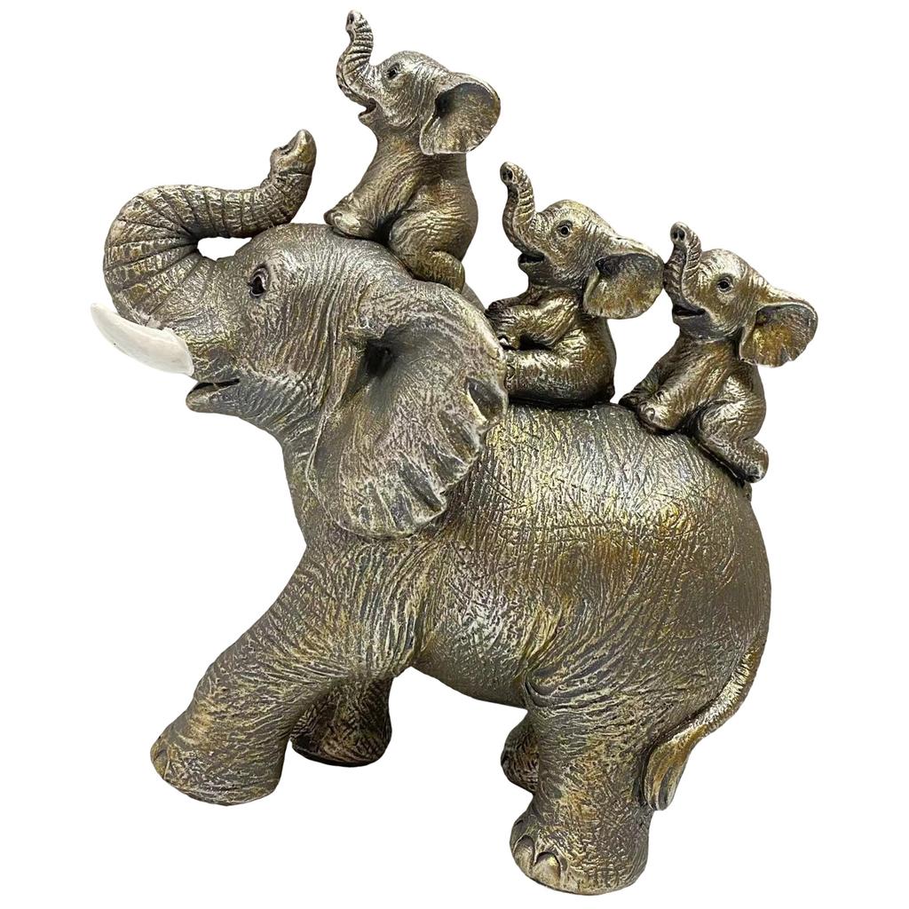 Элегантная смоляная фигурка слонихи и слоненка, скульптура для украшения дома, коллекционный орнамент и подарок