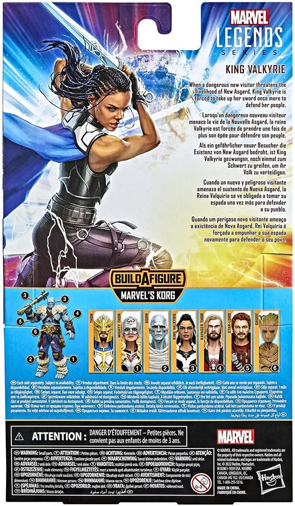 Любовь и гром Marvel Legends 6-дюймовая фигурка Korg Series King Valkyrie MARVEL STUDIOS THOR LOVE AND THUNDER 2022 MARVEL LEGENDS 6-дюймовая фигурка