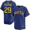 Mens Seattle Mariners Baseball Jersey 29 Raleigh Embroidered V-Neck Sportswear Loose Fit Nylon Athletic Top
