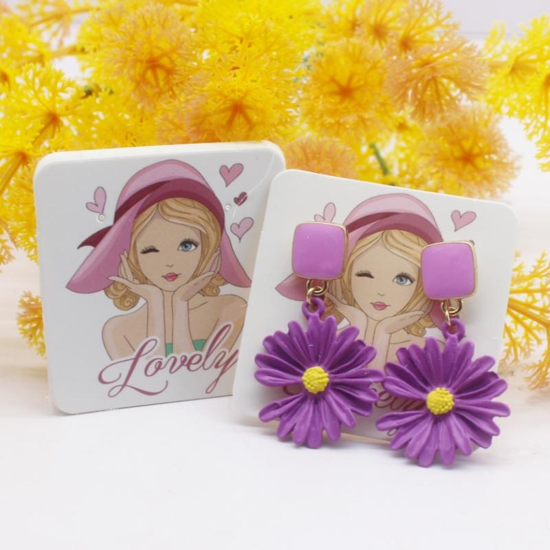 100 шт. новых цветных печатных карточек для сережек 5x5 см, упаковка украшений ручной работы