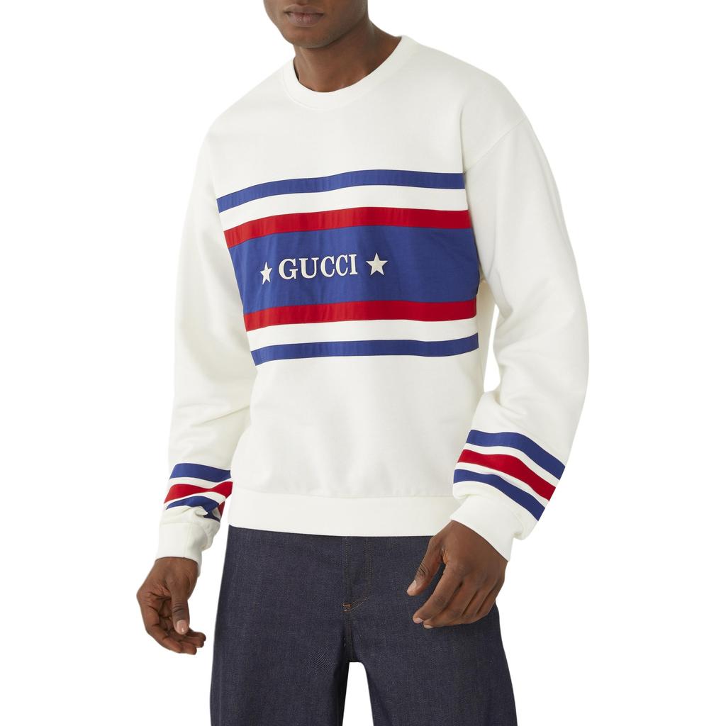 Gucci Cotton Jersey Sweatshirt With Embroidery 'Off White' Men's 746988-XJFK1-9088