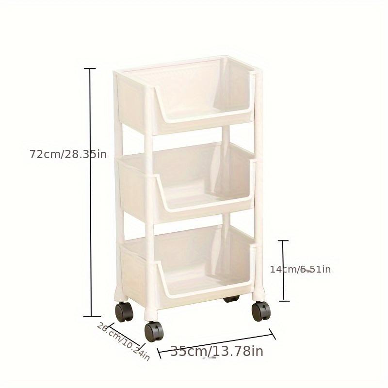 Multi-Tier Spa Storage Cart Organizer, Plastic Rolling Utility Rack with Wheels for Living Room, Bedroom, Dorm