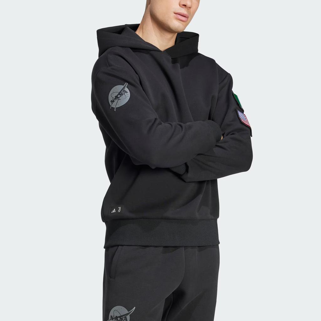 Adidas Сезонная толстовка с капюшоном в стиле «Ювентус» и «NASA», черная, мужская уличная одежда JE3129