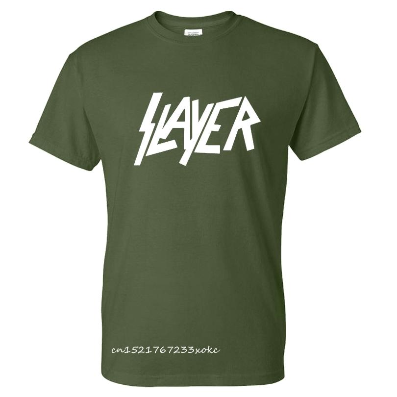 Футболка с металлическим принтом Slayer Мужская Мода Уличная одежда Круглый вырез Короткий рукав Футболка 100% Хлопок Рок Футболка Топы