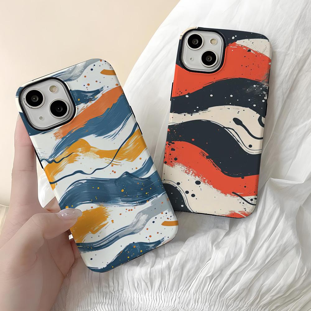 Color oil painting wavy iphone12 matte film mobile phone case apple 17promax anti-drop mobile phone case