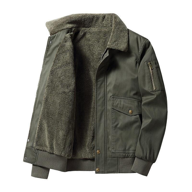 Куртка мужская зимняя куртка с флисом утолщенная повседневная теплая мужская зимняя куртка для папы на весну и осень для людей среднего возраста