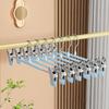 Windproof Metal Hanger For Clothes Home Pants Coat Non-Slip Drying Hangers With Adjustable Clips Closets Storage Organizer