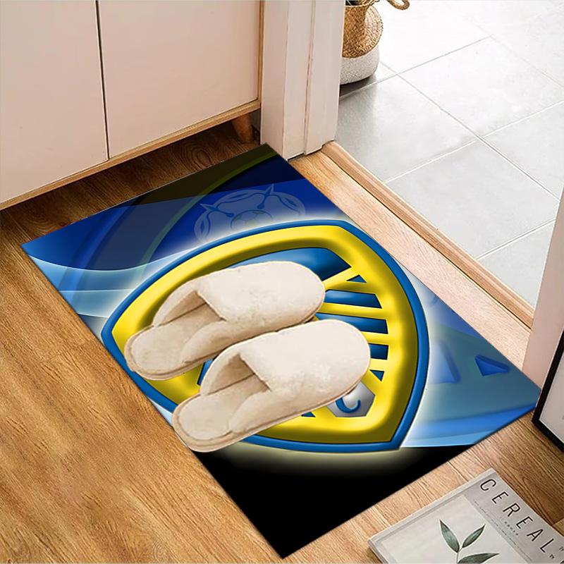 Leeds United Crest Design Rug Game Carpet, Floor Mat for Bedroom Living Room Entryway Rug, Home Decor Idea Gift for Christmas birthday