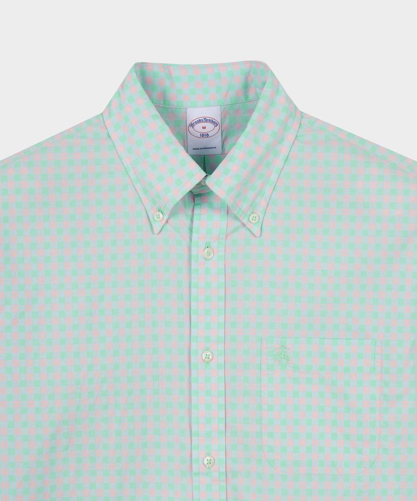 BROOKS BROTHERS Friday Poplin Pattern Check Shirt (Mint) (Bbthmmg106)
