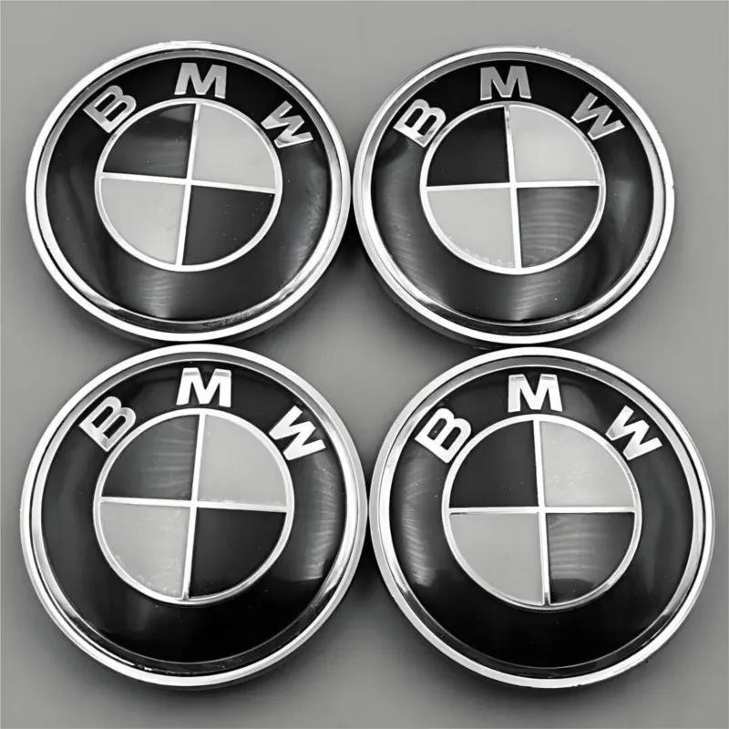 Автомобиль Черный Белый Логотип BMW Эмблема на капот 82 мм Задний значок 74 мм Колпачок ступицы колеса 60 мм Наклейка на руль 45 мм Аксессуары