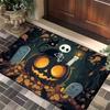 Halloween Pumpkin Lamp and Elf Small Floor Mat Decoration Bathroom Carpet Kitchen Mat Home Living Room Entrance Rug Home Decor