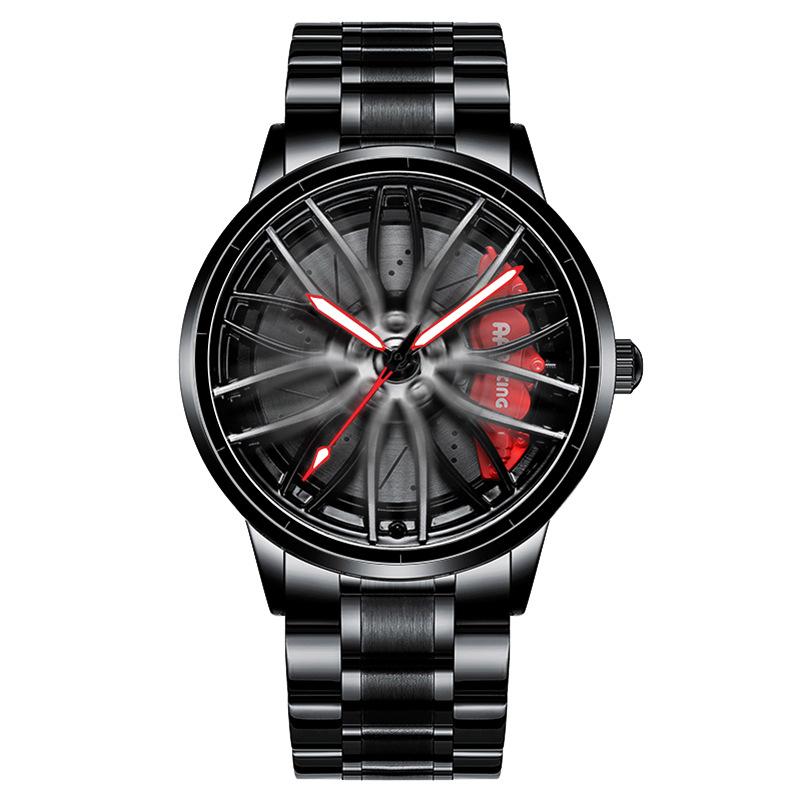 SVJ Genuine TE37 Wheel Hub Watch Трехмерный полый поворотный стол Стол для модификации автомобиля Водонепроницаемые светящиеся гидравлические мужские часы