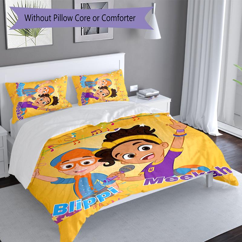 3pcs Blippi pattern bedding set duvet cover set includes duvet cover &pillowcases, perfect all season bedroom decoration & gift