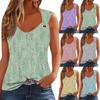 Womens Tank Top V Neck Basic Printed Casual Flowy Summer Sleeveless Deep Side Cut Tops For Women