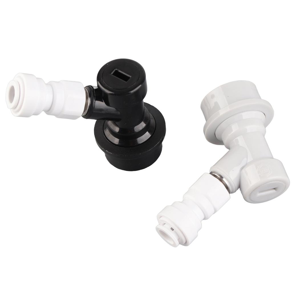 2Pcs Home Brewing Ball Lock Keg Connector + 8mm‑1 4in FFL Quick Push‑Fit Connector