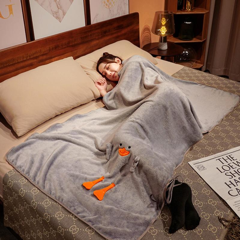Одеяло в виде утки с рисунком двойного назначения, обеденный перерыв, офисное одеяло с кондиционером, детское коралловое бархатное маленькое одеяло, автомобильное одеяло