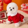 Lamb Wool Thickened Pet Tang Suit Teddy Dog Two-legged Cotton-padded Coat Happy New Year Warm Cat Puppy Dog Clothes