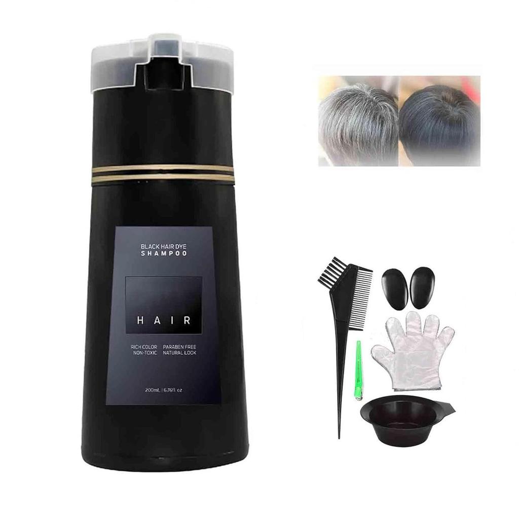 Dyestuff Shampoo Шампунь Нежно и быстро окрашивает, не раздражает окрашивание (черный/коричневый/светло-коричневый/фиолетовый/красный) 200мл