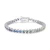 17cm Rainbow Zirconia Tennis Women Bracelets Multicolor Elegant Silver Plated Bracelet