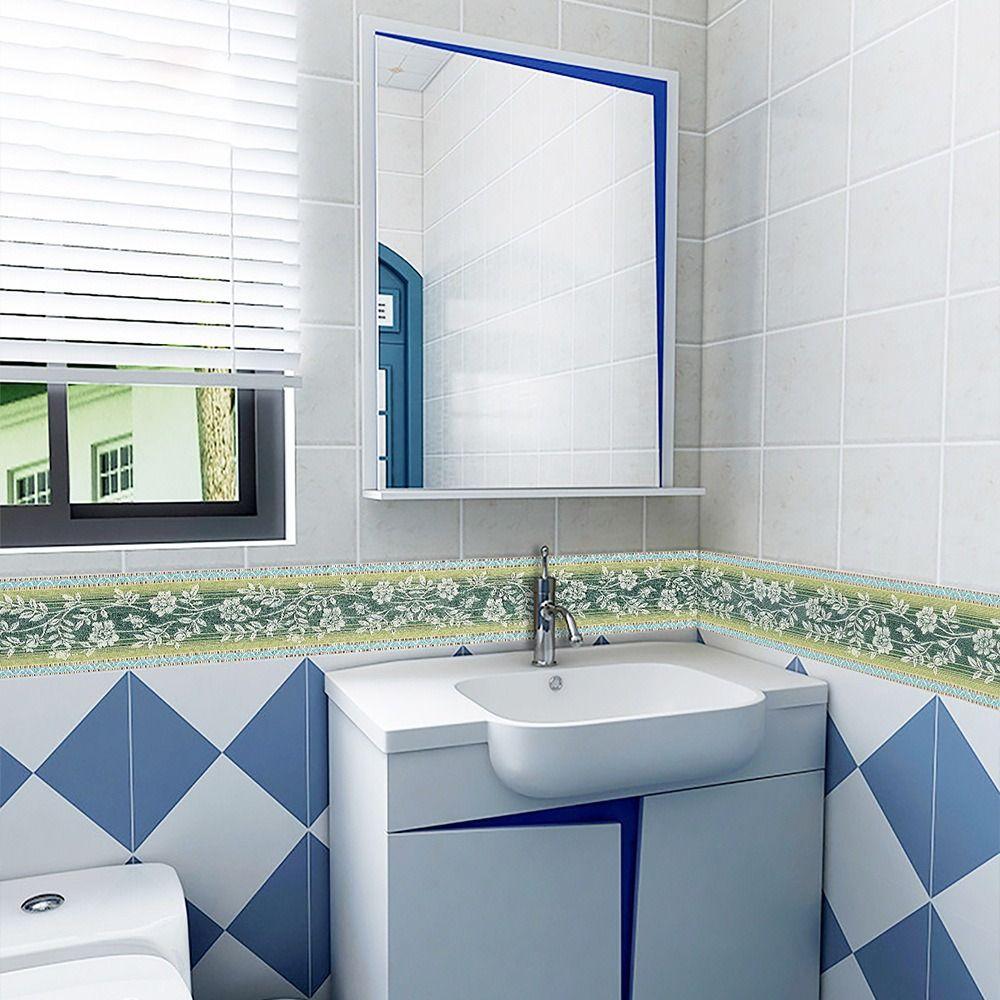 Водонепроницаемая самоклеящаяся бордюрная лента для талии, декоративная наклейка с линейным рисунком, плинтус, ванная комната