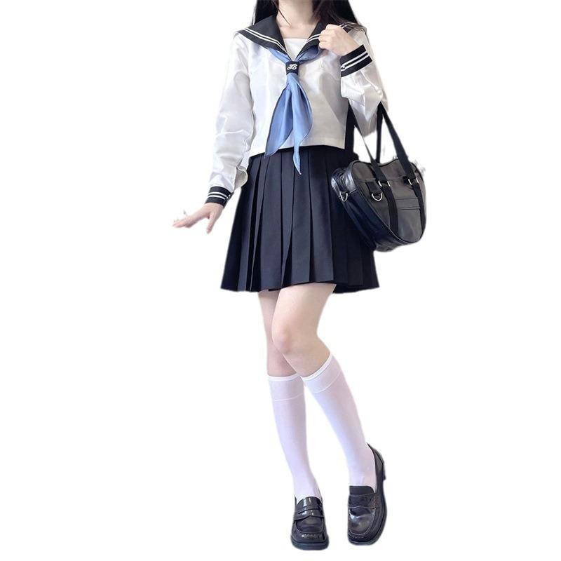 Оригинальная мультяшная форма кампуса JK: Белый матросский костюм в стиле второкурсницы для женщин