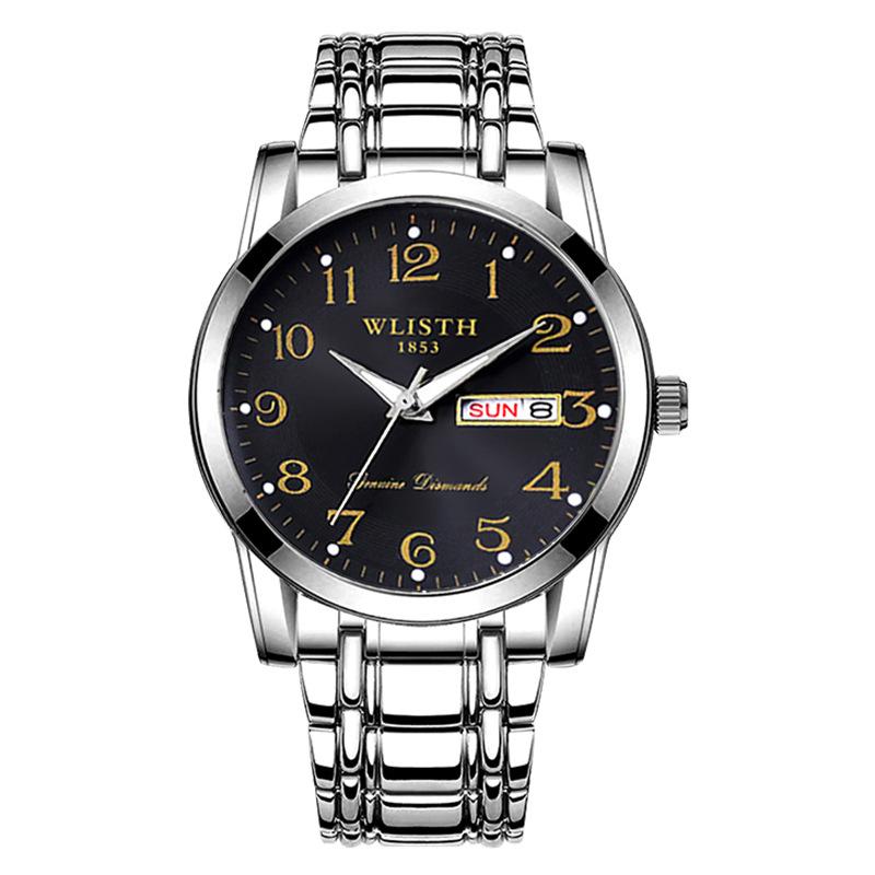 Модные мужские часы от ведущего бренда, двойной календарь, светящиеся, водонепроницаемые, кварцевые, цифровые наручные часы